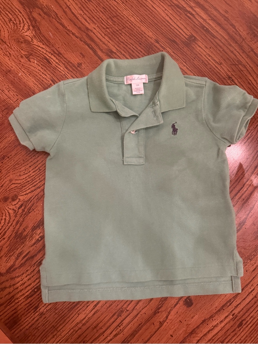 Ralph Lauren Sage Green Polo with Embroidered Pony